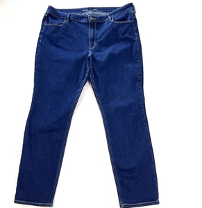 OLD NAVY Jeans Womens 18 Blue Wow Straight Leg High Rise Dark Wash Stretch Denim - Picture 1 of 10