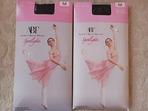 2 Pr ABT Spotlights Tights Children's M Black Hosiery American Ballet Theater 🩰 - Picture 1 of 9