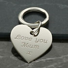 Sterling Silver Personalised Engraved Heart Keyring Valentines Birthday Gift