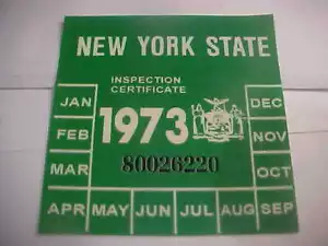 new york 1973 inspection sticker windshild - Picture 1 of 1