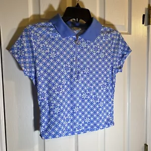 Rue21 Women Medium Crop Top Shirt 1/4 Zip Geometric Floral Summer Party Casual - Picture 1 of 8
