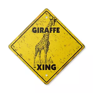 Giraffe Vintage Crossing Sign Zone Xing lover zoo animal wild Africa collector g - Picture 1 of 4