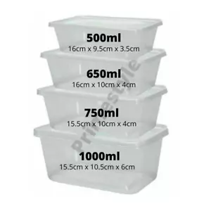 10 X Contenitore per Alimenti da asporto Preparazione Pasti Microonde Senza BPA Plastica Lunch Box - Foto 1 di 12