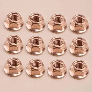 12Pcs M8x1.25mm Car Exh@ust Manifold Lock Nut Copper Plated 11620643110 - Picture 1 of 4