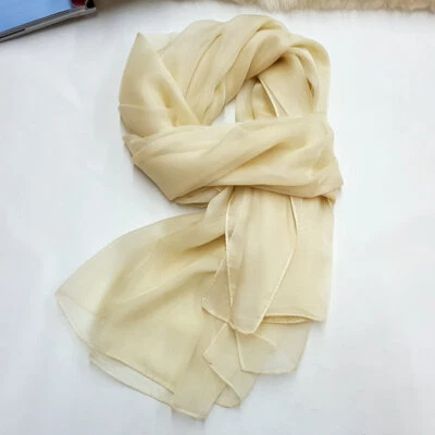 Pure Chiffon Silk Wrap Scarf Shawl Beach Sarong Solid Color Soft Thin 180*100cm - Image 1 of 4