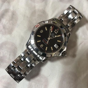 Omega Seamaster Omegamatic Fecha 200M Blk Plata Redondo Automático Hombre Reloj - Imagen 1 de 6