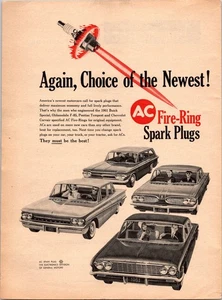AC Fire-Ring Zündkerzen 1961 Oldtimer Printanzeige Chevrolet Pontiac Oldsmobile - Bild 1 von 1