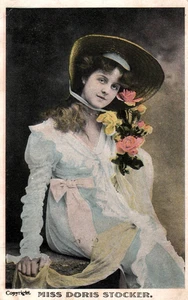 Edwardianische Schauspielerin Miss Doris Stocker 1909 britische alte Postkarte - Bild 1 von 2