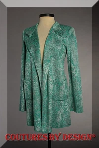 St John Knits Boutiquen Reptilienmuster lange Jacke Jade Multi Größe 6 neu mit Etikett $ 1295 - Bild 1 von 2