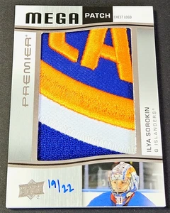2023-24 UD Premier /22 Mega Patch Logo sul petto Ilya Sorokin #PMP-IS Islanders - Foto 1 di 2