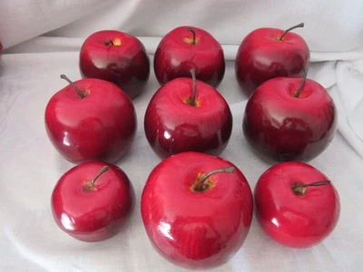 9 schöne größere rote Äpfel für Advents-u.Weihnachtsdeko, 8cm - Bild 1 von 4