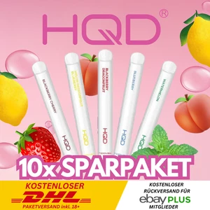 10x HQD HOOVA+ Sparpaket I Einweg E-Zigarette 18mg Nikotin Versandkostenfrei - Bild 1 von 14