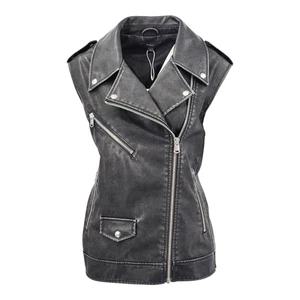 M&S Collection Kunstleder Aged Relaxed Biker Weste UVP 59,00 £ - Bild 1 von 8
