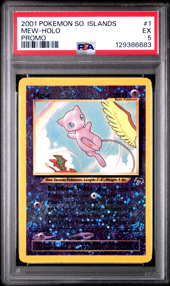 2001 Pokemon Southern Islands Promo #1 Mew Holo PSA 5 w/ Multiple Swirls! - Image 1 of 2