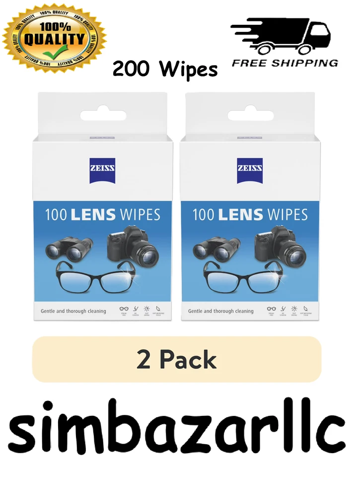 Toallitas limpiadoras de lentes de limpieza suave y completa ZEISS, PAQUETE DE 100 unidades 2 Foto 1 de 1