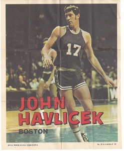 1970-71 Topps Basketball Poster #18 John Havlicek Boston Celtics HOF Rare! - Picture 1 of 1