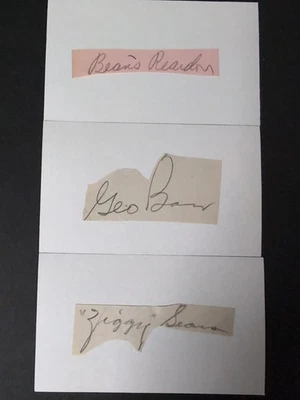 Ziggy Sears Beans Reardon George Barr Signed Autograph Umpire Cut Lot - Image 1 of 2