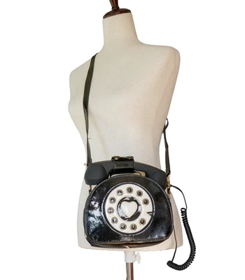 Retro Call Me Rotary Telephone Purse Novelty Kawaii Kitschy Mod Shoulder Bag - Image 1 of 4