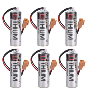 6 Stück ER17500V 3,6V 2700mAh SPS nicht wiederaufladbarer Akku mit braunem Stecker Neu - Bild 1 von 5