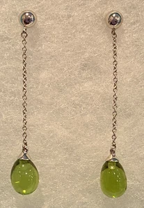 Tiffany & Co Rainbow Drop Earrings Peridot Stones 18kt white gold Paloma Picasso - Picture 1 of 9