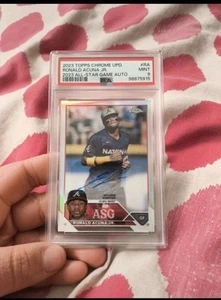 2023 Topps Chrome Upd Ronald Acuna Jr. ASGA-RA Auto PSA 9 Mint - Picture 1 of 2