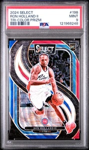 2024 Panini Select #198 Ron Holland II Tri-Color Prizm PSA 9 Rookie RC Piston - Picture 1 of 2