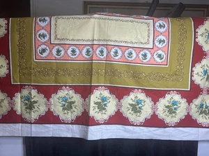 Vintage Floral Table Cover 64x49 Multicolor Retro Pattern – Stained – Upcycle - Picture 1 of 3