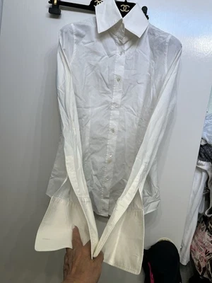 CAMISA ESMOQUIN DOLCE GABBANA HERMOSA SEXY AJUSTADA Y PUÑO FRANCÉS BLANCA ALGODÓN TRABAJO FIESTA Foto 1 de 4