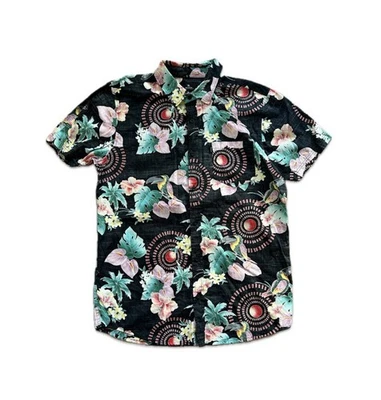 Rip Curl Tropical Toucan Floral Short Sleeve Shirt, Men’s Size Small - Image 1 of 4