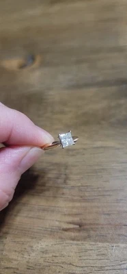 1/2 CT Princess Cut Rose Gold Engagement Ring Size 5 1/2 (100% Real) - Image 1 of 4
