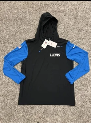 Men's Nike Detroit Lions Sideline Pre-Game Player 1/2-Zip Hoodie Jacket (sz: S) - Image 1 of 4
