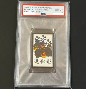 PSA 10 Eevee Pokemon Hanafuda Vaporeon Jolteon Kanto December 2013 Japanese - Bild 1 von 2