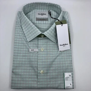 Goodfellow & Co Checked Long Sleeve Button-Down Dress Shirt Green XL Slim - Picture 1 of 2