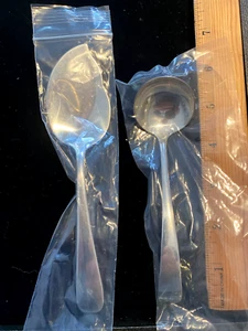 STERLING SILVER  RELISH SPOON AND JELLY  OLD MARYLAND PLAIN  BY KIRK POLISHED - Picture 1 of 4