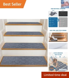Stair Treads for Wooden Steps Indoor, 15 Pack 8" X 30" Non Slip Carpet Stair ... - Picture 1 of 12