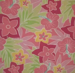 Bright Floral Fabric - Pink - 38" - New - Picture 1 of 1
