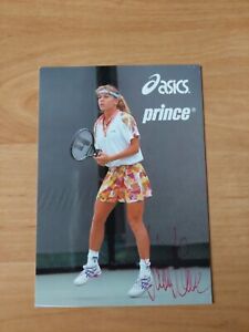 Autogrammkarte  Sabine Hack / Tennis  / rot