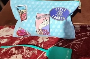 Estee LAUDER SCHMINKTASCHE #MUBG3 BLAU MIT Etikett Urlaub! - Bild 1 von 5