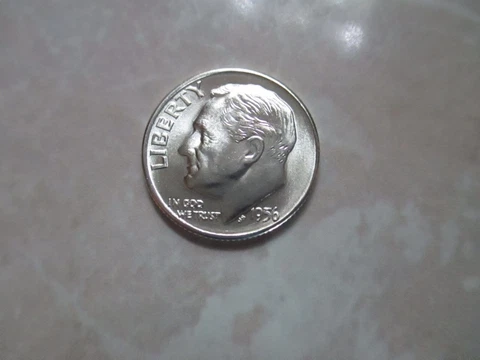 1956-P Roosevelt Dime Gem BU **Gleaming Coins From OBW Roll - FREE SHIPPING!** Cover
