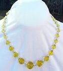 Retro  Yellow Crystal Bead Necklace