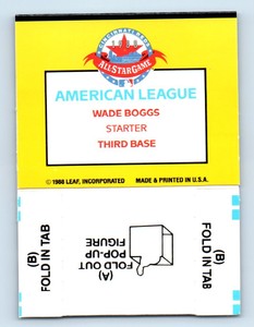 1989 Donruss Major League All-Stars Pop-Ups wade boggs