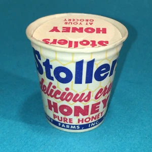 Vintage 1950's Unused Sample Cup Stoller's Creme Honey Latty Ohio WAX PAPER CUP - Picture 1 of 5