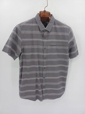 NUEVO con etiquetas! Camisa Tavik Moderna Cultura Playa Abotonada Gris Rayas Talla M Foto 1 de 4