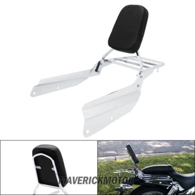 Rear Sissy Bar Backrest With Luggage Rack Pad Honda VTX 1300 1800 N R S T 02-09 - Image 1 of 4