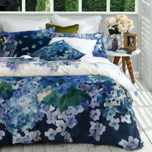 M.M Linen Hydrangea Super King Size Duvet Cover Set & 2 matching Pillowcases New - Picture 1 of 3