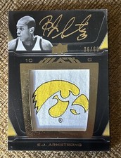 2011-12 Exquisite Collection UD Black College Logo /60 BJ Armstrong Auto Iowa