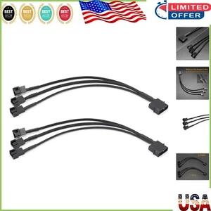 10-Inch Molex to 4-Pin Fan Cable Splitter - Compatible with 3-Pin Cooling Fans - Picture 1 of 8