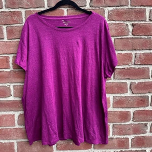 Camiseta Eileen Fisher $118 Jersey de Lino Orgánico Manga Corta Cuello Redondo Camiseta Sangr - Imagen 1 de 7