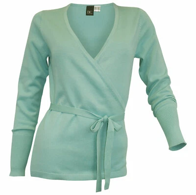 B.C. Damen Tunika Wickelpullover Wickeloptik Bindeband Baumwolle 38 40 42 - Bild 1 von 4