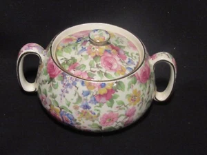 VINTAGE ROYAL WINTON GRIMWADES SUMMERTIME CHINTZ SUGAR with lid - Picture 1 of 8